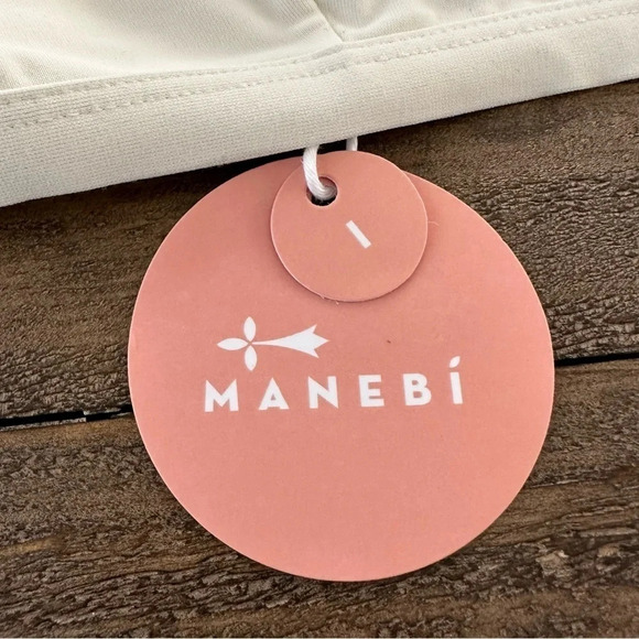 NWT Manebi Size 1 US 8-10 Ivory Bandeau Bikini Top Swimsuit Swim New Designer - Picture 5 of 6